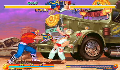 English Restoration: Red blood on hits, as in Japan.