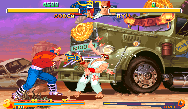 Asian board: Red blood on hits, as in Japan.