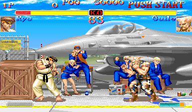 In the fight: Portraits follow the color you picked, including the two new ones. Ryu is shown in his tenth color.