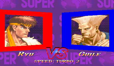 VS screen: Portraits follow the color you picked, including the two new ones. Ryu is shown in his tenth color.