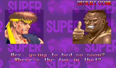Grand Master Challenge: Every win quote from the Japanese game, in English. The US game only had twenty short ones.