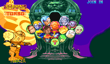 Patched: Character select. Phobos becomes Huitzil, his official Western name.