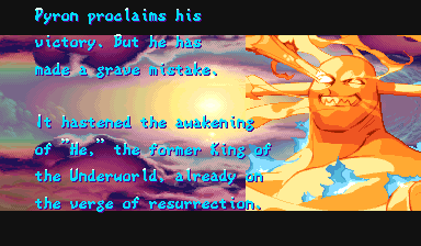 Ending narration in English (Pyron's ending shown).