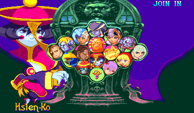 Patched: Character select. Lei-Lei becomes Hsien-Ko.
